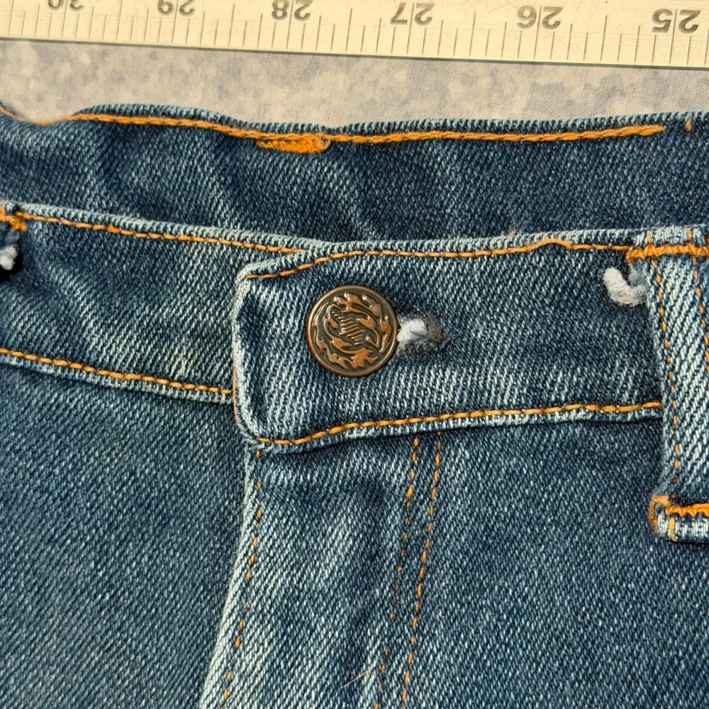 VTG 70s American Heritage Mens Jeans Medium Wash Scovill Zip Western Made USA